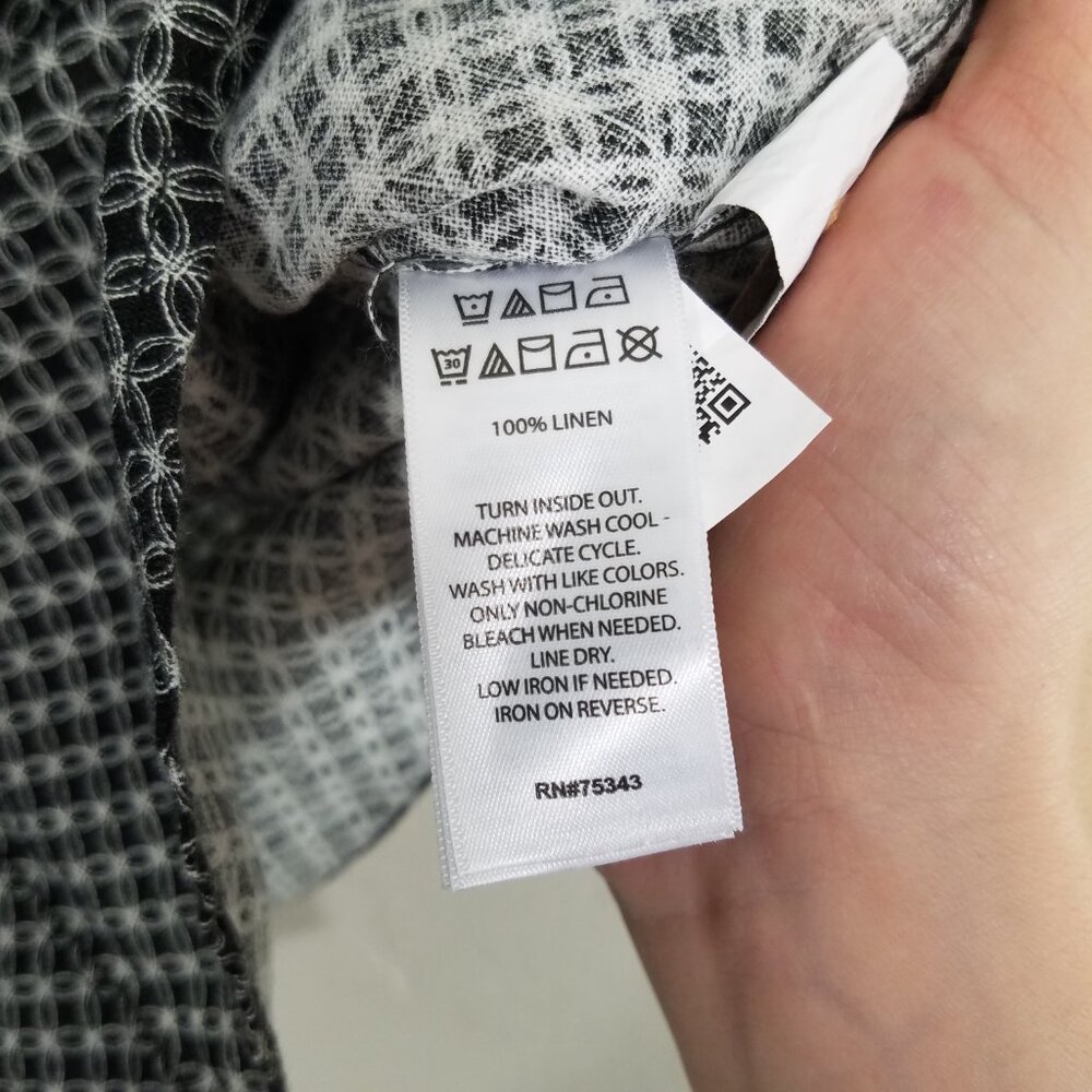 NWT Christian Lacroix 100% Linen Button Down Shirt Long Sleeve Print Size L - Picture 5 of 5